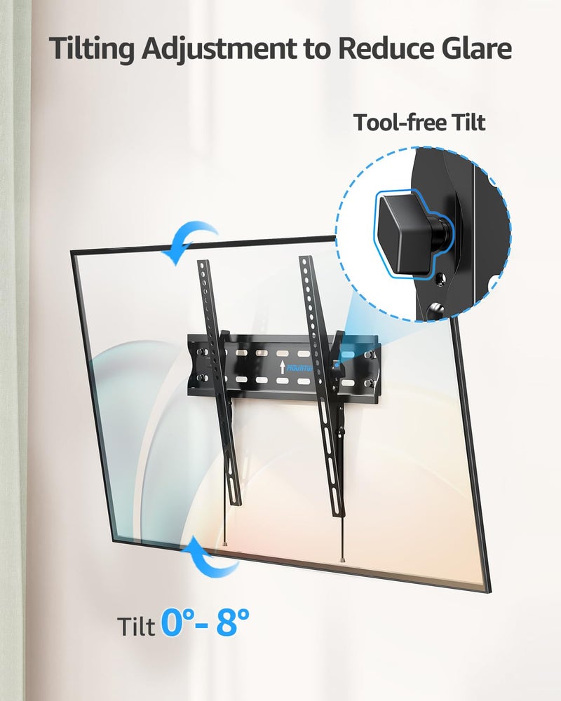 MOUNTUP UL Listed TV Wall Mount, Tilting TV Bracket for Most 26-60 Inch LED LCD OLED Flat/Curved TVs, Low Profile Save Spacing, Fits 12" to 16" Stud, Max VESA 400x400mm up to 99 LBS, MU0007 - Image 3